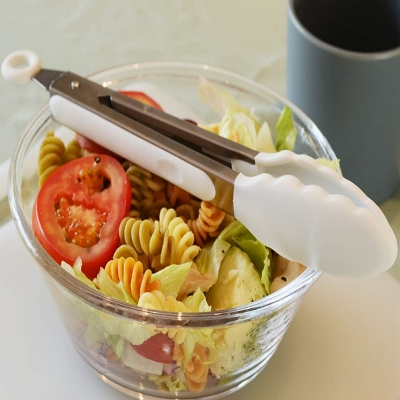 Pince cuisine - SiliconeFoodTongs™ - Oval Blanc