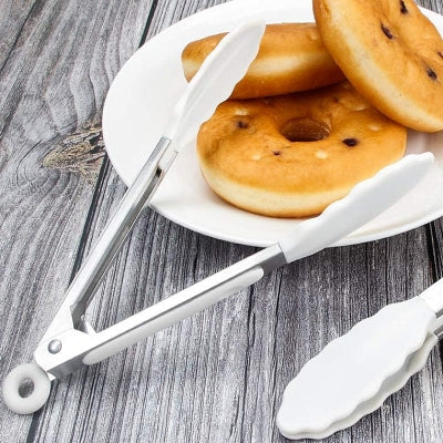 Pince cuisine - SiliconeFoodTongs™ - Oval Blanc